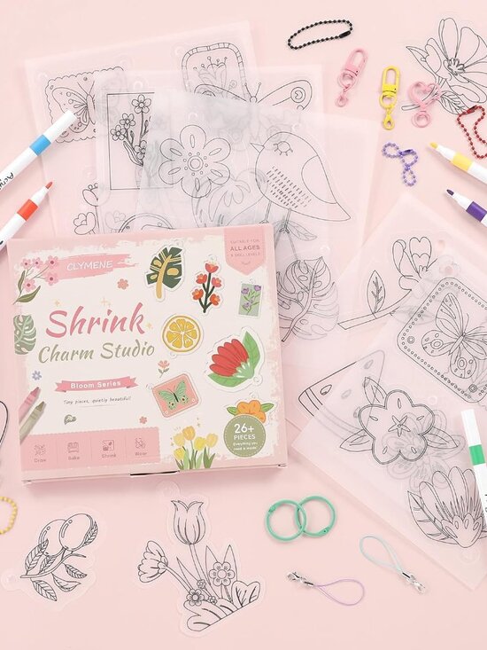 Other - Shrink Art Craft Kit for Kids, 26 Pre-Cut Charms